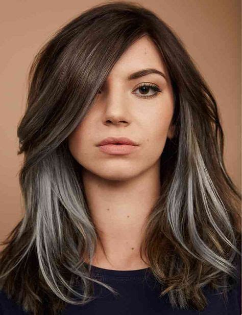 Chrome Brown Hair Brown Hair With Silver Underlights Silver Hair Color Underlights Hair
