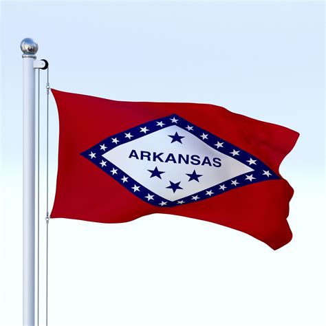 D Model Animated Arkansas Flag Vr Ar Low Poly Animated Cgtrader