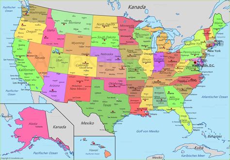 Vereinigte Staaten Karte Usa Landkarte Annakarte über Nordamerika