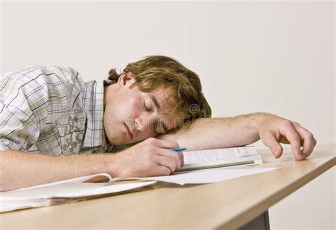 Student Sleeping At Desk In Classroom Stock Photo Image Of Desk