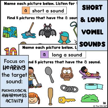 Vowel Sounds Identification Task Cards Vowel Phonological Awareness