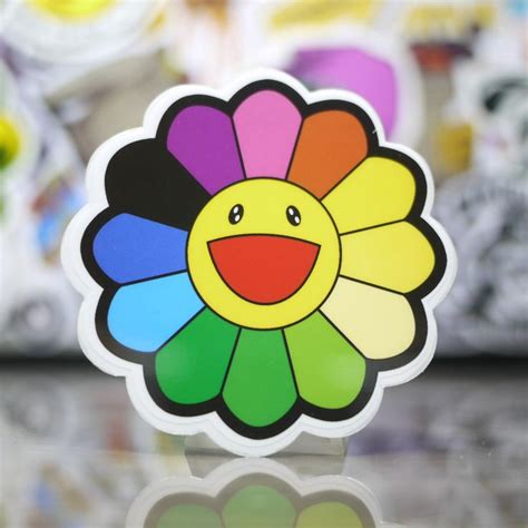 Murakami's flower plushes are known for being colorful, so to start off our top 5 we're going with something a bit different. Takashi Murakami Kaikai Kiki Rainbow Flower Sticker (With ...
