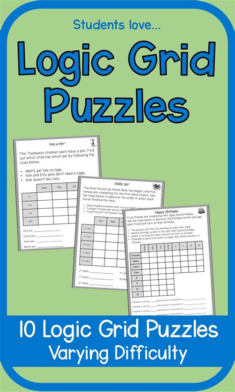 Maybe you would like to learn more about one of these? Logic Puzzles | Grid puzzles, Logic puzzles, Grid logic ...