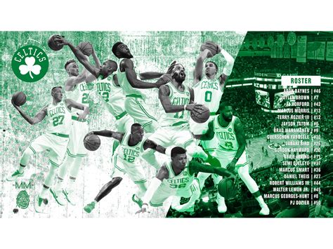 Explore the nba boston celtics player roster for the current basketball season. 2019 Boston Celtics Poster / Wallpaper by Mike Merrill on ...