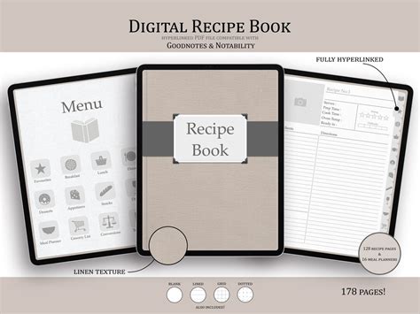 Simple Digital Recipe Book Recipes Compatible With Etsy