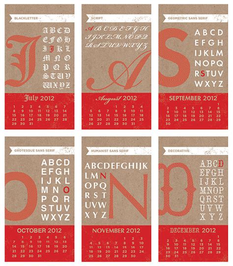 Design Inspiration Calendars Typography