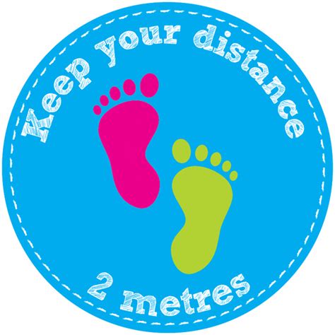 Social Distancing Keep Your Distance Children Footprints Floor Sign