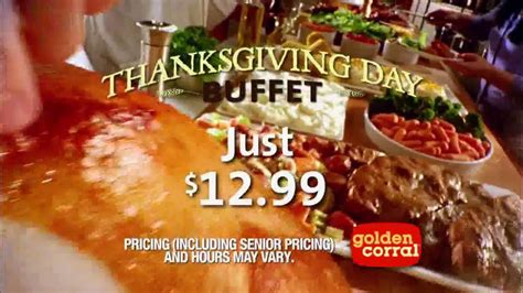This can also be taken to go if it's not available to actually sit down in at a golden corral nearest to you! Golden Corral Thanksgiving Day Buffet TV Spot, 'New Traditions' - iSpot.tv