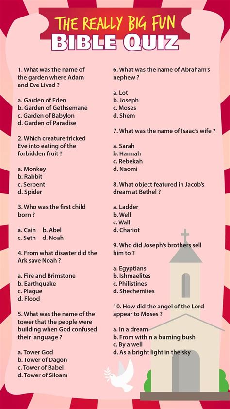 Printable Bible Trivia Questions Bible Quiz Bible Quiz Questions