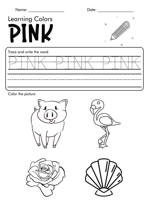 Preschool Pink Worksheet