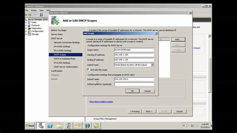 Install And Configure Dhcp Server In Server Part Youtube