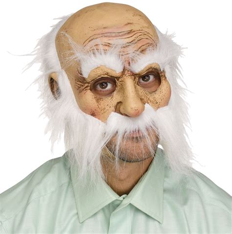 Step Into The Golden Years A Little Early With This Funny Crazy Hair Old Man Mask This