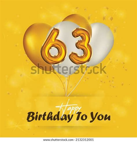 Happy 63rd Birthday Greeting Card Vector Stock Vector Royalty Free