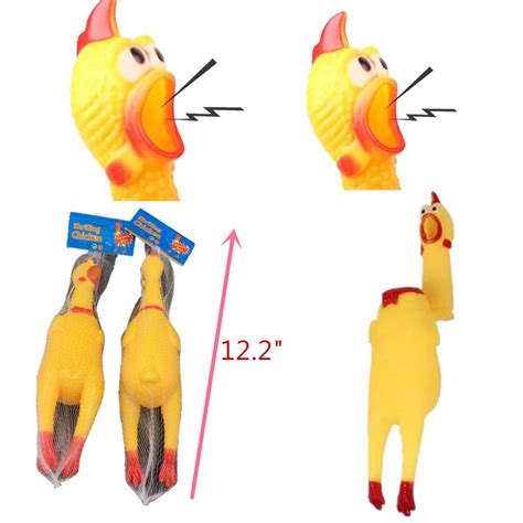 1 Shrilling Naked Chicken Rubber Pet Dog Toy Chew Sound