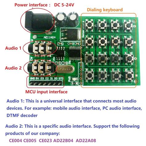 Keypad DTMF Generator Module Audio Encoder Transmitter Board for ...