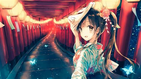 Available for hd, 4k, 5k pc, mac, desktop and mobile phones. Anime, Girl, Mask, Kimono, 4K, #298 Wallpaper