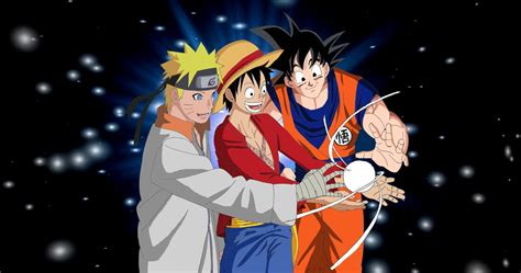Cool Luffy And Naruto And Goku Naruto Goku Luffy Ichigo Foto Von