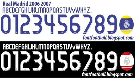 Font Football Font Vector Real Madrid 2006 2007 Kit