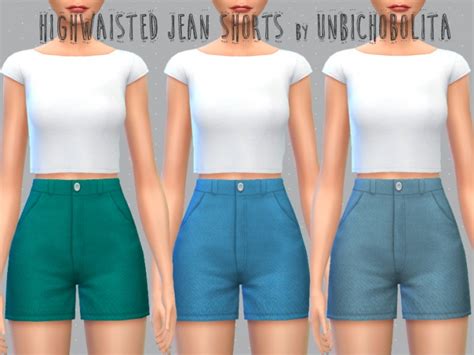 Highwaisted Denim Shorts At Sims 4 Female Clothes