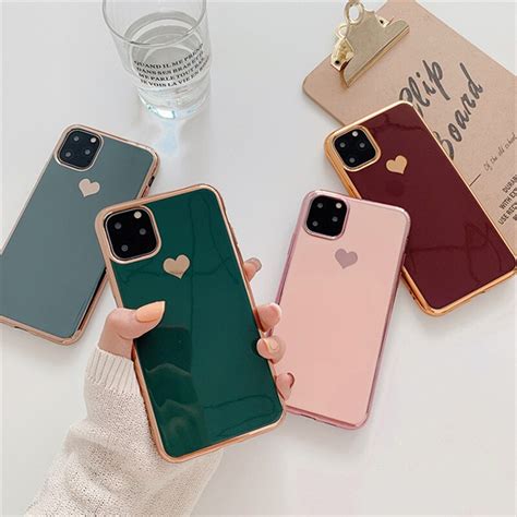 Gimfun Luxury Plating Love Heart Phone Case For Iphone 12 11 11pro Max