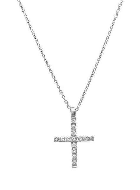 Diamond Cross Necklace 14k Solid Yellow Gold Cross Necklace Etsy
