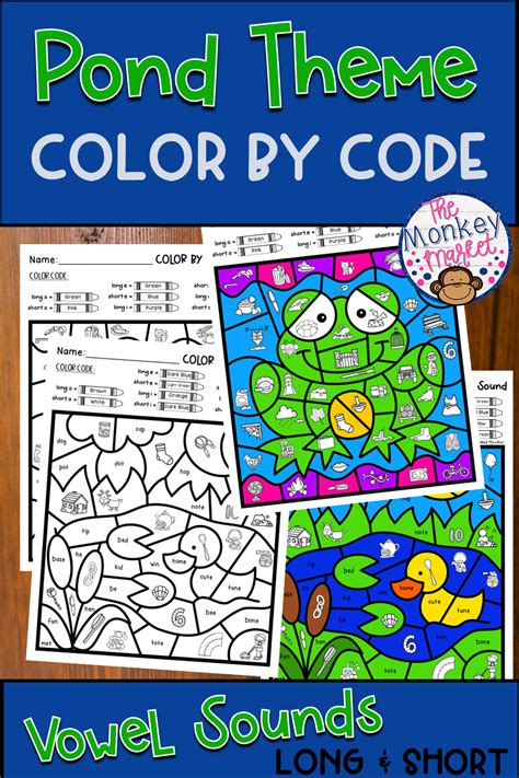 Color By Code Vowel Sounds Pond Vowel Sounds Elementary Reading Vowel