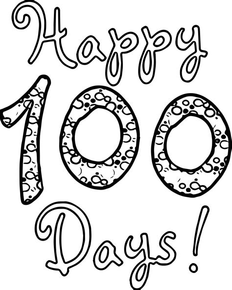 100th Day Coloring Page Free Printable Printable Word Searches