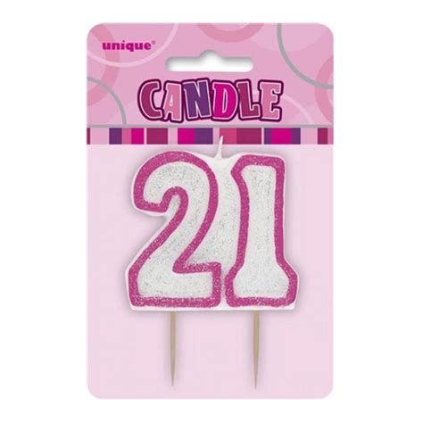 Pink Glitz Number 21 Candle 21st Birthday Cake Candles Birthday