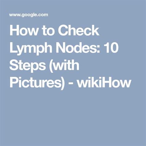 How To Check Lymph Nodes 12 Steps With Pictures Wikihow Improve