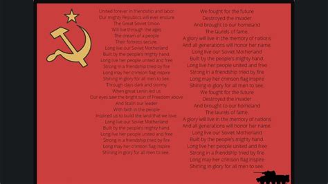 Soviet Union Anthem With English Lyrics Youtube