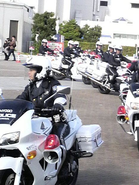 Japanese Motorcycle Policewoman In Full Leather Uniform 白バイ フォト蔵 警察
