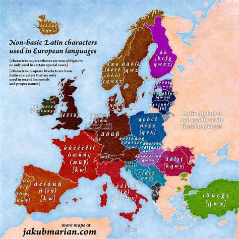 Diacritics In Europe Idiomas Europeos Mapas Idiomas