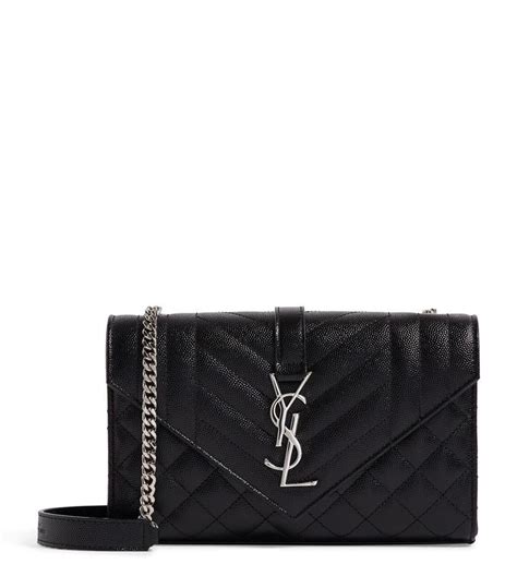 Saint Laurent Chain Wallet Black Leather Cross Body Bag Listed By Lukia