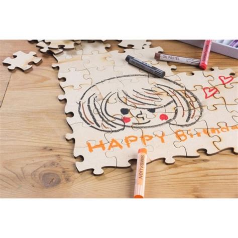 Kroger Blank Unfinished Wooden Jigsaw Puzzle 100 Pieces Pack