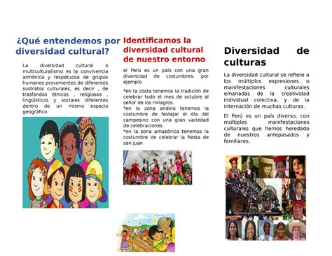 Triptico Diversidad Cultural En El Peru Los Procers ¿qué