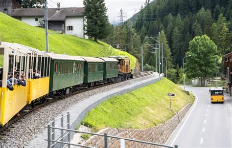 Historic Steam Train In Davos Switzerland Stock Photo Image Of