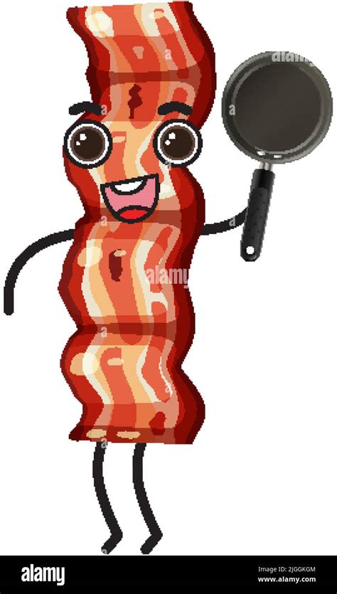 Bacon Cartoon Character On White Background Illustration Stock Vector