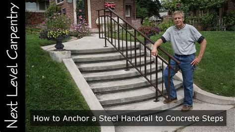 In this video i show steps for using them to. How to Anchor a Steel Handrail to Concrete Steps - YouTube