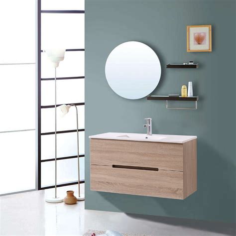 Choose from contactless same day delivery, drive up and more. 1000mm Bathroom Wall Hung Vanity Sink Unit Basin Storage Cabinet Light Oak | eBay