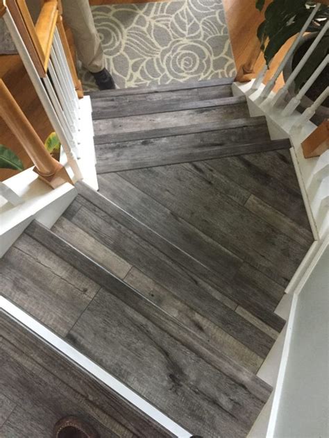 Some people like convenience, where they don't have to worry about our stair treads will be complete today! luxury vinyl flooring stairs Jamestown | Stairs vinyl ...