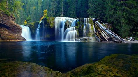 Lower Lewis River Falls Washington Wallpaper Backiee