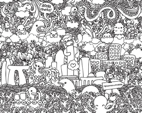 Doodle Art Printables Coloring Pages For Kids And For Adults