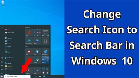 Change Search Icon To Search Bar In Windows 10 Task Bar Youtube