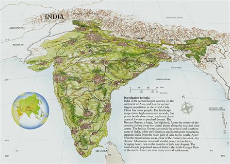 Bill Donohoe Illustrator India Relief Map