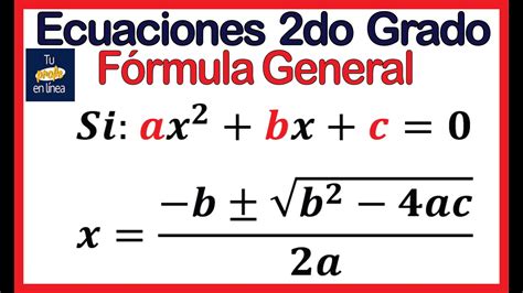 Ejemplos Formula General Para Resolver Ecuaciones De Segundo Grado Images