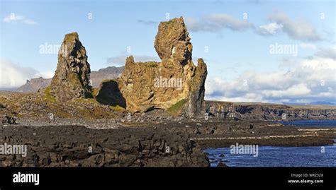 Coastal Landscape With Rock Formation Lóndrangar Snæfellsjökull