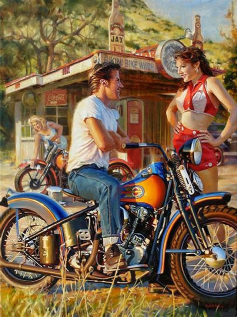 Vintage Sturgis Harley Davidson Fine Art By David Uhl Motorcycle
