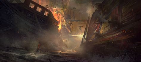 Fantasy Art Artwork Pirates Ship Naval Battles Wallpapers Hd