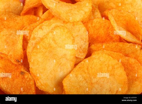 Potato Salt Chips Isolated On White Background Stock Photo Alamy