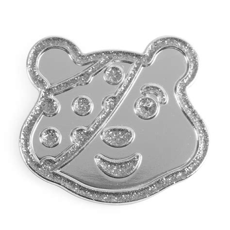 Pudsey Silver Glitter Pin Badge Bbc Children In Need